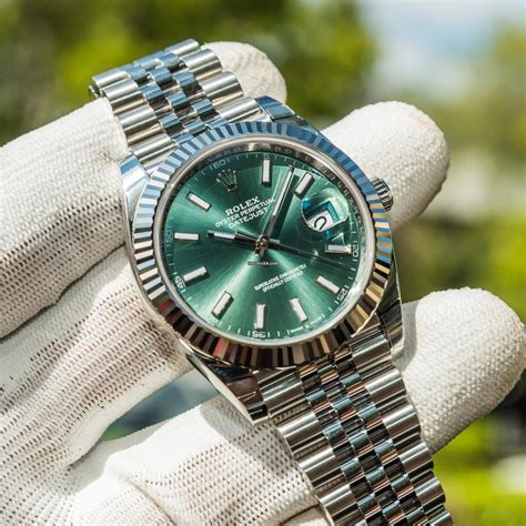 rolex datejust 41 green price